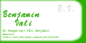 benjamin vali business card